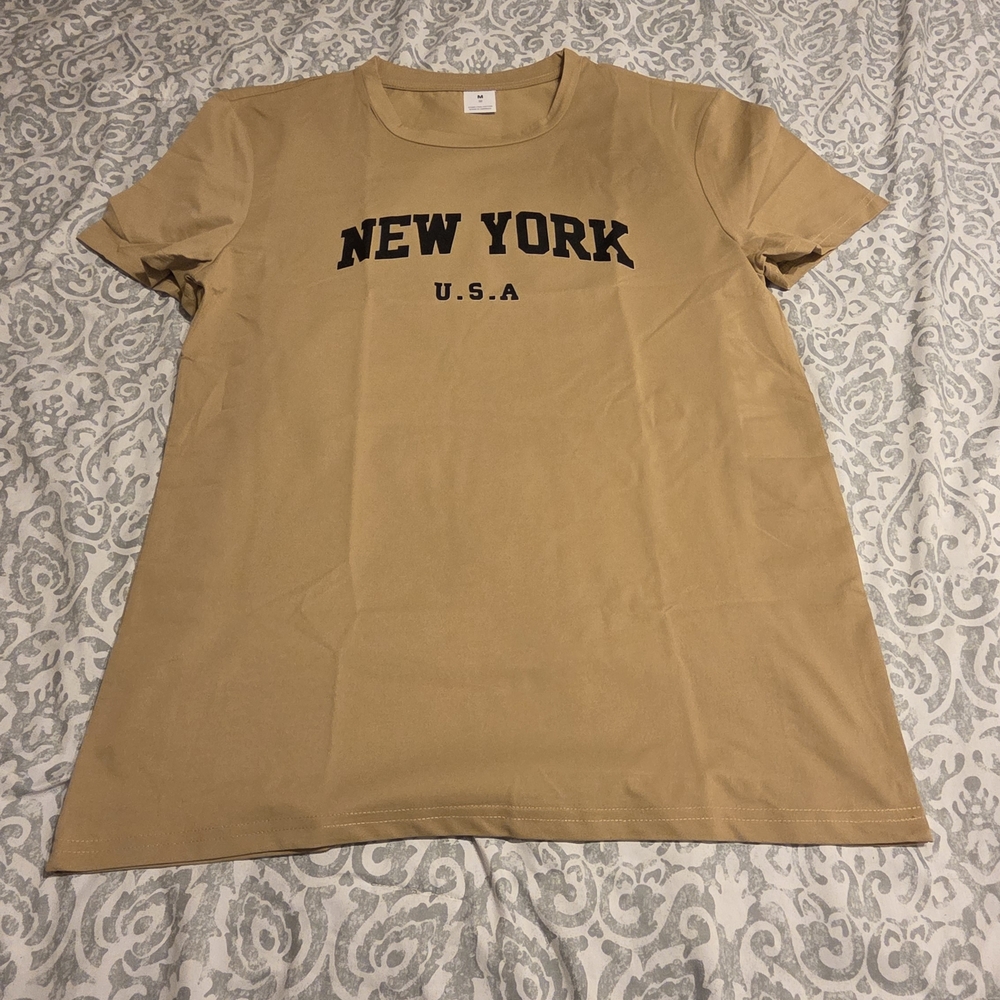 Woman'sTan New York USA Graphic Tee